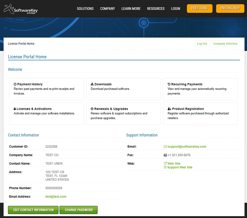 solo-customer-license-portal-softwarekey Customer License Portal SoftwareKey