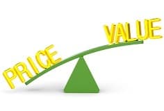 Image showing that simplified pricing plans have lower price, but higher value.