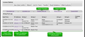 Track usage from application