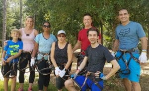 The SoftwareKey team enjoying a company wide tree trek to build teamwork and fire up creativity