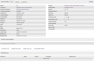 License Details page