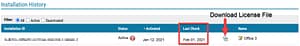Last Check and download license file