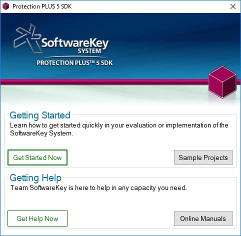 Protection PLUS 5 SDK Launcher Application Screenshot