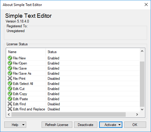 SimpleTextEditor-Activated SimpleTextEditor Activated