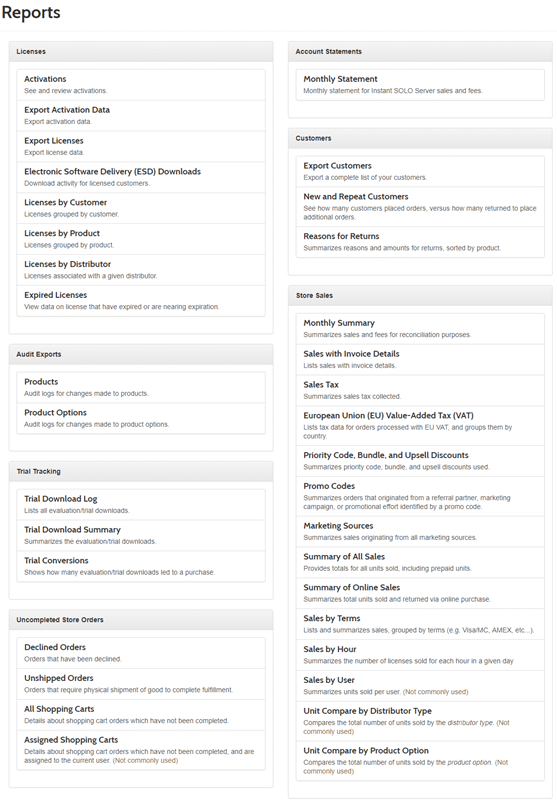 solo-reports-catalog