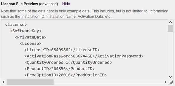 license file preview License File preview