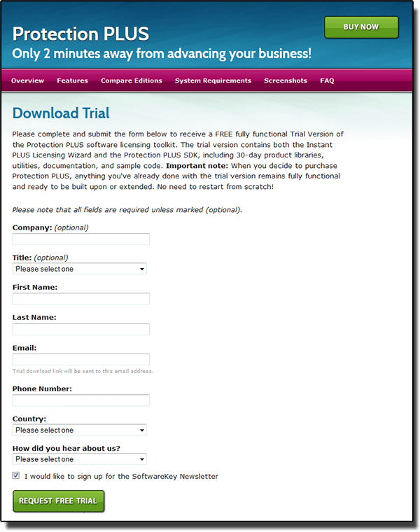 solo-demo-download Sample Trial Request Form
