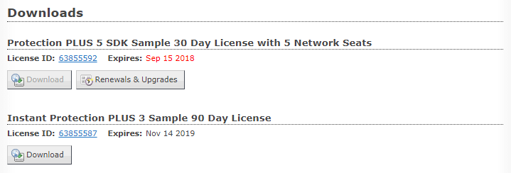 Customer License Portal Downloads