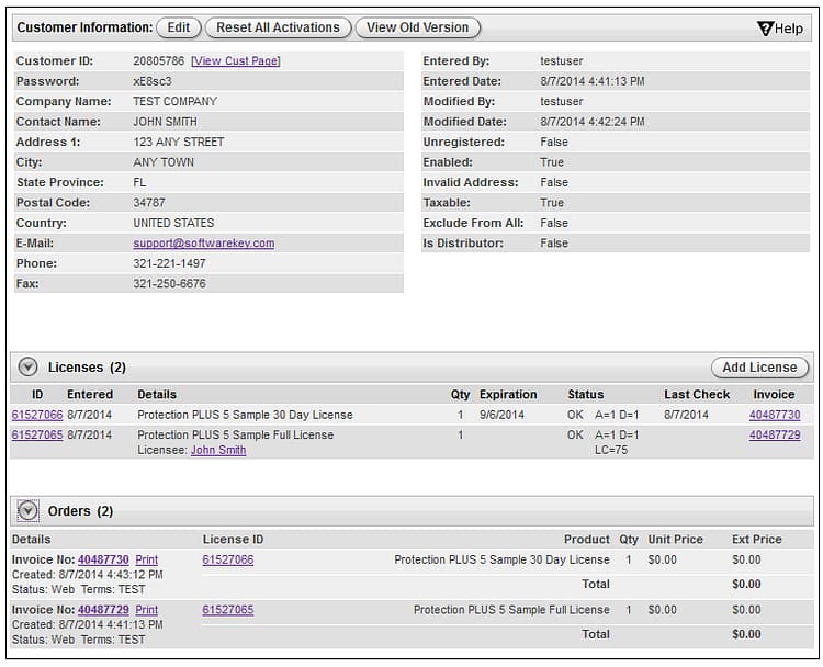 Customer Details Page Preview