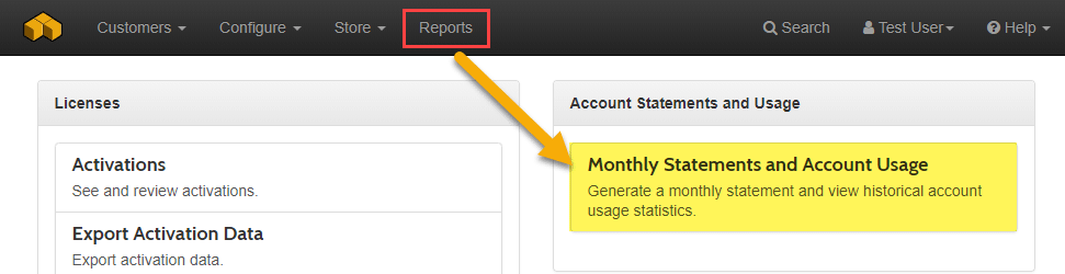 Monthly Statement Account Usage