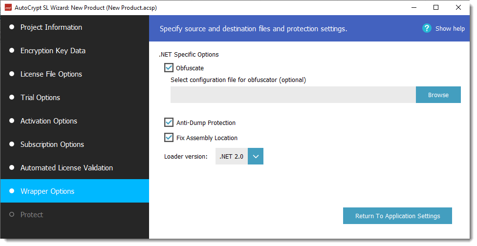 ACSL Obfuscation Options